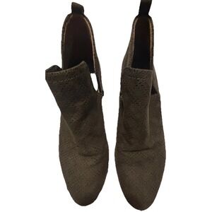 Dr. Scholl's Rate Ankle Boots Women's Size 9 Olive Green Faux Suede